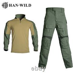Ensemble de vêtements de l'armée pour homme: Manteau tactique de camouflage avec pantalon, costume et chemise.