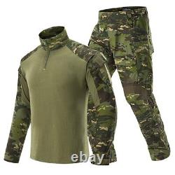 Ensemble de vêtements militaires de camouflage pour hommes, uniforme tactique, pantalon de combat et chemise