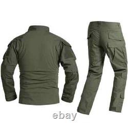 Ensemble militaire de chasse à la combinaison tactique de camouflage vert uniforme de combat pantalon chemise