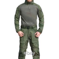 Ensemble militaire de chemise de combat et de pantalon de camouflage vert tactique de chasse