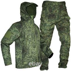 Ensemble tactique Camo pour hommes : veste imperméable, pantalon cargo de l'armée, uniforme militaire extérieur