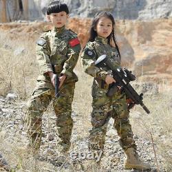 Ensembles de vêtements de chasse militaire tactique pour enfants avec vestes de camouflage