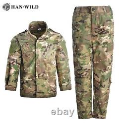 Ensembles de vêtements de chasse tactiques militaires pour enfants avec vestes de randonnée camouflage