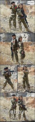 Ensembles de vêtements de chasse tactiques militaires pour enfants avec vestes de randonnée camouflage