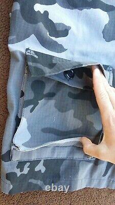 Homme M/l Noir & Gris Camouflage Coat & Pants Uniforme Ensemble Avec Tissu Ripstop