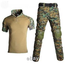 Hommes Manches Courtes T-shirt Pantalons De Fret Ensembles Militaires Edr Uniforme Armée Camo Casual