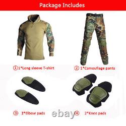 Hommes Vêtements Militaires Tactiques Ensembles Chemises de Camouflage Haut Pantalons Tenues