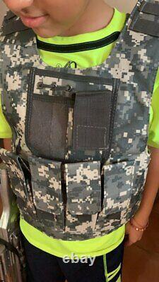 Kids Boys Vest Camouflage Bulletproof Combat Armor Tops Équipement Uniforme Ensemble