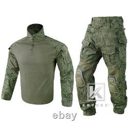 Krydex G3 Ensemble D'uniformes De Combat Chemise & Pantalons & Knee Pads Desert Night Camouflag