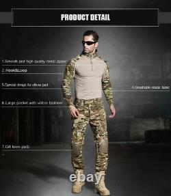 Men’s Army Military Tactical Shirt Pants Airsoft Combat Uniform Bdu Camo Sets