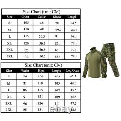 Mens Airsoft Tactical Gen3 Combat T-shirt Pants Special Forces Bdu Uniforme Camo