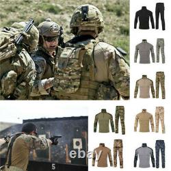 Mens Tactical Combat Airsoft Frog Camouflag Shirt Pantalon Ensemble Costume Uniforme Militaire