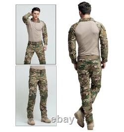 Pantalon De Chemise Tactique Pour Hommes Airsoft Army De Combat Militaire Camouflage Uniforme De L'edr
