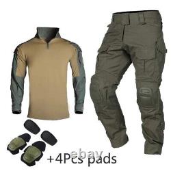 Pantalons tactiques militaires US CP Camouflage Chemises G3 Ensembles d'uniformes de combat avec protections