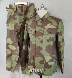 TAILLE XL, Costume de Cosplay CAMOUFLAGE ITALIEN DE LA SECONDE GUERRE MONDIALE M1943 TUNIQUE DE CHAMP ET PANTALON ENSEMBLE