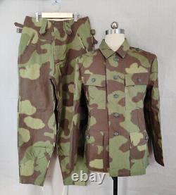 TAILLE XL, Costume de Cosplay CAMOUFLAGE ITALIEN DE LA SECONDE GUERRE MONDIALE M1943 TUNIQUE DE CHAMP ET PANTALON ENSEMBLE