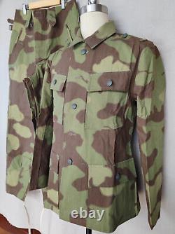 TAILLE XL, Costume de Cosplay CAMOUFLAGE ITALIEN DE LA SECONDE GUERRE MONDIALE M1943 TUNIQUE DE CHAMP ET PANTALON ENSEMBLE