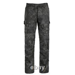 T-shirt Tactique Pour Hommes Pantalons Army Military Combat Uniforme Cargo Randonnée Edr Camo