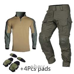 Taille De Chasse Camouflage Tactique Ensembles De Combat G3 De L'armée De Terre T-shirts Nouveau