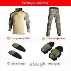 Tenue d'entraînement Airsoft en uniforme militaire, vêtements de camouflage pour la chasse, chemises et pantalons.