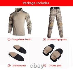 Tenue d'entraînement Airsoft en uniforme militaire, vêtements de camouflage pour la chasse, chemises et pantalons.