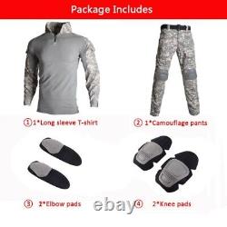 Tenue militaire: Costume tactique de combat, chemise militaire + pantalon cargo et genouillères.