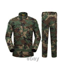 Tenue militaire camo, combinaison tactique armée ensemble de vêtements de camouflage de chasse et de pêche.
