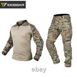 Tenue tactique IDOGEAR BDU G3 Combat Shirt & Pantalons avec genouillères - Version mise à jour en camouflage