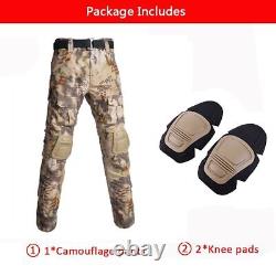 Tenue tactique uniforme militaire chemise costume hauts de l'armée pantalons de chasse camouflage +pads