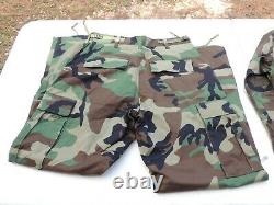 Us Army Usmc Woodland Bdu Camo Camouflage Shirt Pantalon Pantalon Set Medium Nwt