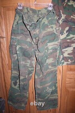 Us Military Vietnam Era Veste Pantalon Hat Set Camouflage Ripstop Chemise Bs7
