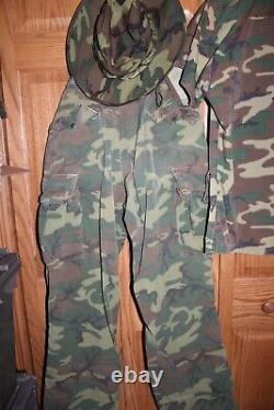 Us Military Vietnam Era Veste Pantalon Hat Set Camouflage Ripstop Chemise Bs7