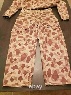 Usmc Wwii P44 Frogskin Réversible Camouflage Shirt - Pantalon Set Vintage XL Minty