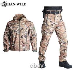 Veste de chasse tactique camouflée de l'armée, vêtements d'uniforme Windbreaker pour homme, pantalon militaire