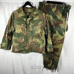 Veste et Pantalon Parachutiste Camouflage Denison Belge Original de 1956 Congo