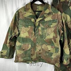 Veste et Pantalon Parachutiste Camouflage Denison Belge Original de 1956 Congo