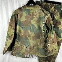 Veste et Pantalon Parachutiste Camouflage Denison Belge Original de 1956 Congo