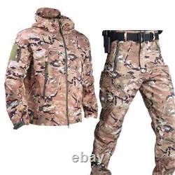Veste militaire en soft shell uniforme de combat d'entraînement pour homme, vestes et pantalons tactiques