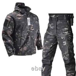 Veste militaire en softshell pour homme, uniforme de combat d'entraînement tactique, pantalon assorti
