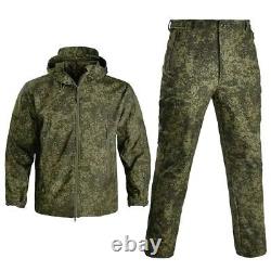 Veste polaire militaire tactique + pantalon uniforme de chasse coupe-vent en softshell