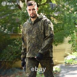 Veste polaire militaire tactique + pantalon uniforme de chasse coupe-vent en softshell