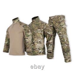 Veste tactique à manches longues pour hommes Airsoft Pantalon Chemise Armée G3 Uniforme de combat Camo