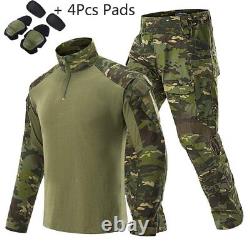 Veste tactique uniforme militaire Survêtement de chasse pour hommes Tenues de combat Chemise Pantalon