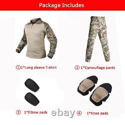 Veste tactique uniforme militaire Survêtement de chasse pour hommes Tenues de combat Chemise Pantalon