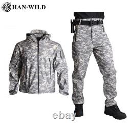 Vestes de chasse tactiques Uniforme de camouflage de l'armée Vêtements coupe-vent pour hommes Pantalon militaire