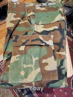 Vintage 01, U.s. Issue Woodland Camouflage Bdu Set Shirt& Pants Medium Regular