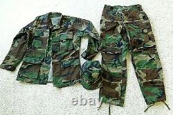 Vintage 1980's Era Bdu Set Camouflage Uniforme De Combat Armée Militaire Américaine