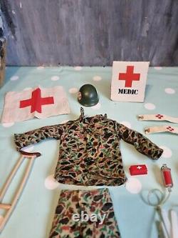 Vintage Original Action Man Army Medic Uniformes Ensemble De Camouflage Nice