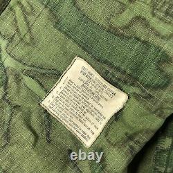 Vtg Us Army Vietnam 1968 Popeline Tropical Camouflage Veste Et Pantalon Set Petit